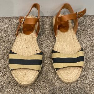 Coach New York Wicker Flat Shoes with Ankle Straps - Size 7.5